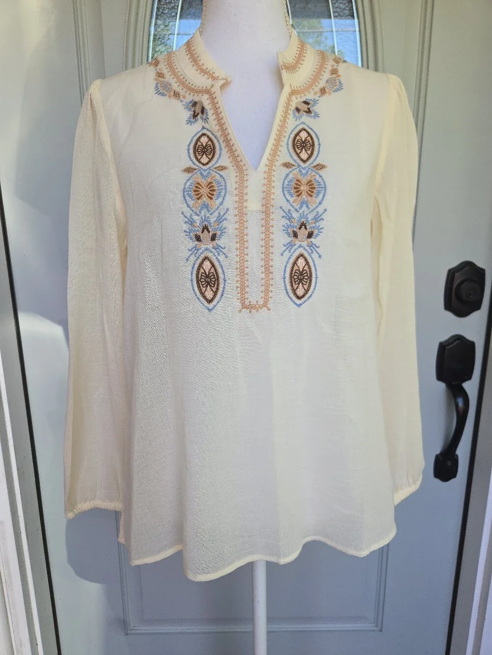 Spartina 449 Embroidered Blouse Cotton